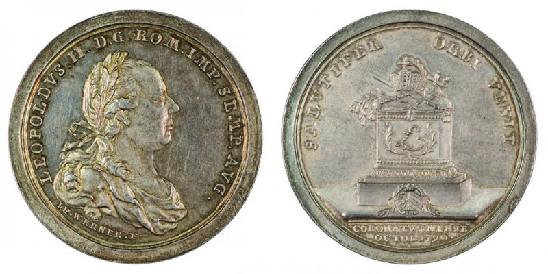 Leopold II 1790 – 1792 
Medaglia 1790 per l’incoronazione come Imperatore argen...