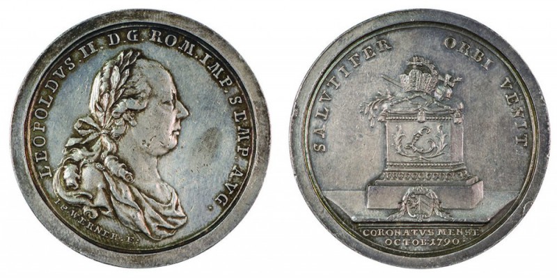 Leopold II 1790 – 1792 
Medaglia 1790 per l’incoronazione come Imperatore argen...
