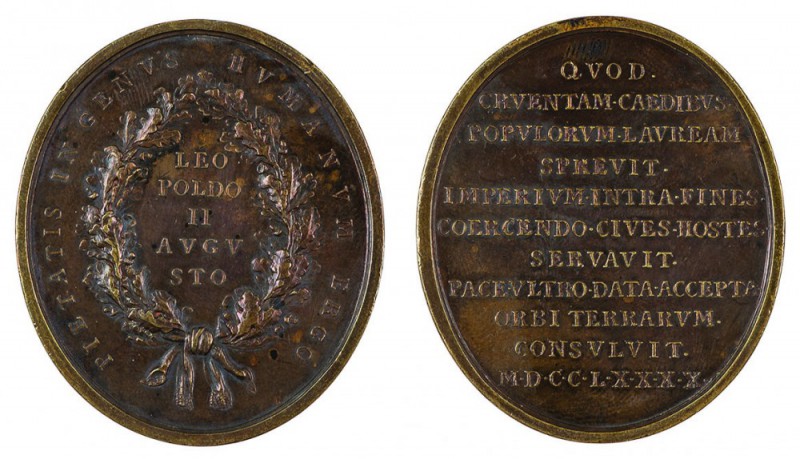 Leopold II 1790 – 1792 
Medaglia 1790 per la pace di Swischtow bronzo, senza no...
