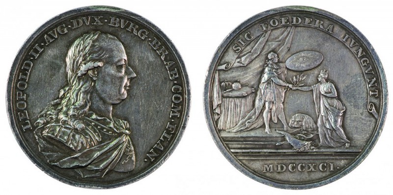Leopold II 1790 – 1792 
Medaglia 1791 per la cerimonia di omaggio dei Paesi Bas...