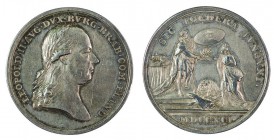 Leopold II 1790 – 1792 
Medaglia 1791 per la cerimonia di omaggio dei Paesi Bassi argento del diametro di mm. 39, senza nome dell’incisore, minimi gr...