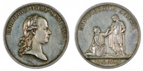Leopold II 1790 – 1792 
Medaglia 1791 per la cerimonia di omaggio di Mantova argento, incisore del conio „I. VINAZER“, piccoli graffi, rara Medaille ...
