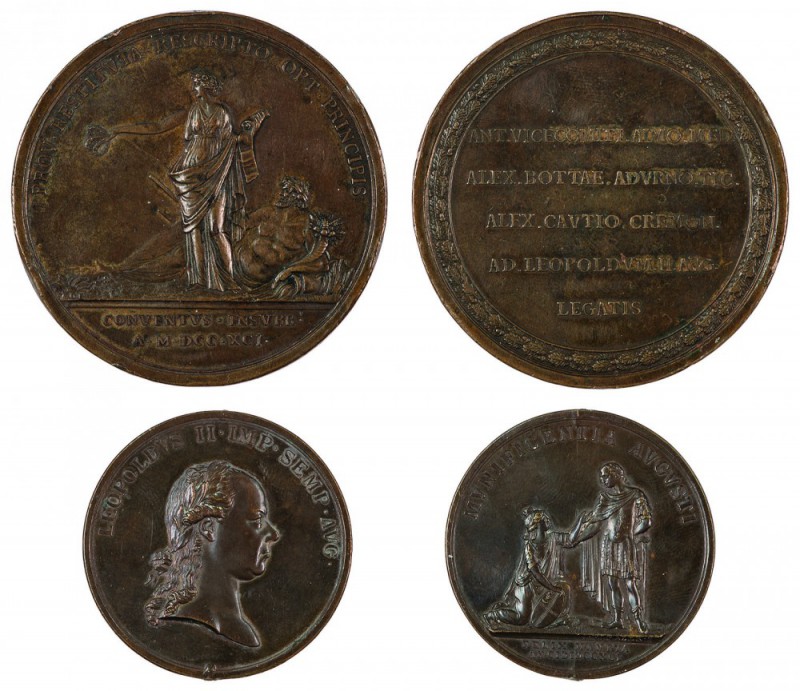 Leopold II 1790 – 1792 
Insieme di due medaglie medaglia 1791 per la deputazion...