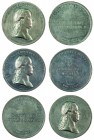 Leopold II 1790 – 1792 
Insieme di tre medaglie 1792 dell’Università di Vienna medaglia per la Facoltà di Teologia, stagno, incisore del conio “I. N....