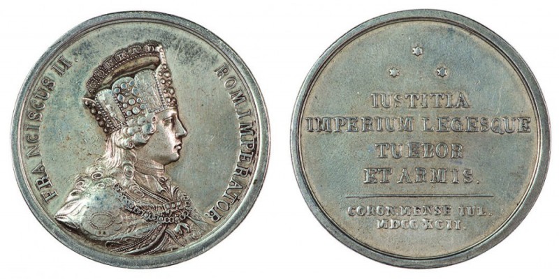 Franz II./I. 1792 – 1835 
Medaglia 1792 per l’incoronazione dell’Imperatore arg...