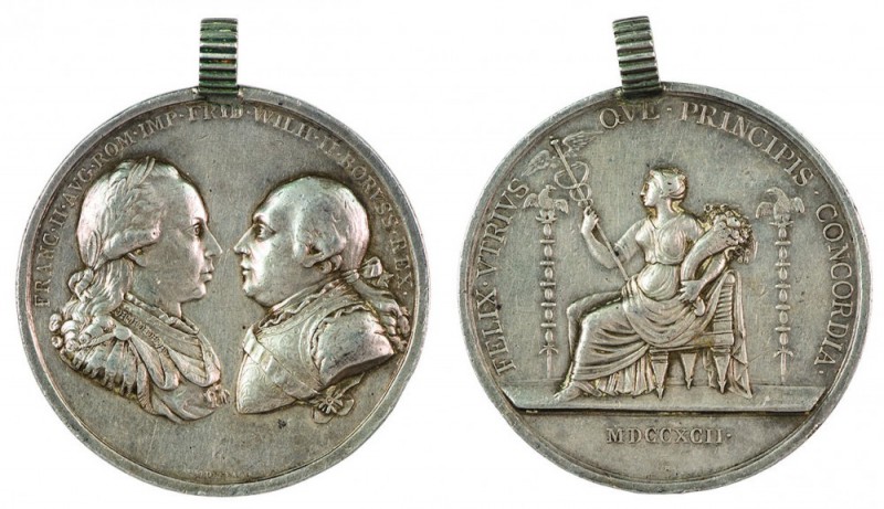 Franz II./I. 1792 – 1835 
Medaglia 1792 per l’alleanza dell’Imperatore con la P...