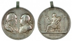 Franz II./I. 1792 – 1835 
Medaglia 1792 per l’alleanza dell’Imperatore con la Prussia argento, incisore del conio „BALDENBACH“ (Peter Baldenbach, †18...