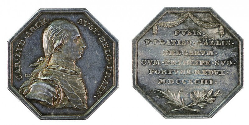 Franz II./I. 1792 – 1835 
Medaglia 1793 per il rientro del nuovo Governatore de...