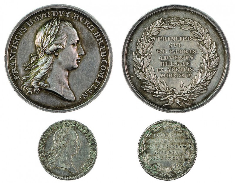 Franz II./I. 1792 – 1835 
Insieme di due medaglie 1794 per l’arrivo dell’Impera...