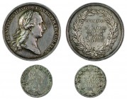 Franz II./I. 1792 – 1835 
Insieme di due medaglie 1794 per l’arrivo dell’Imperatore in Belgio medaglia, diametro di mm. 39, argento, rara; gettone, d...