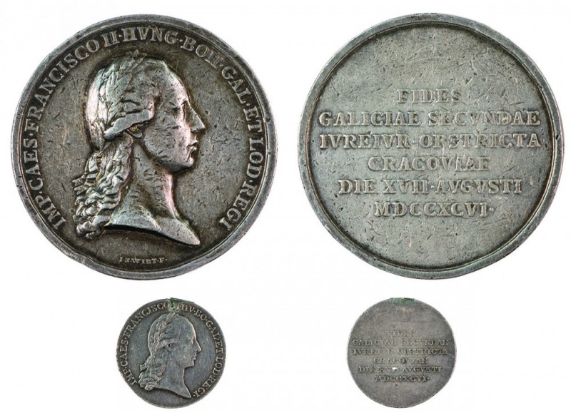 Franz II./I. 1792 – 1835 
Insieme di due medaglie 1796 per la cerimonia di omag...