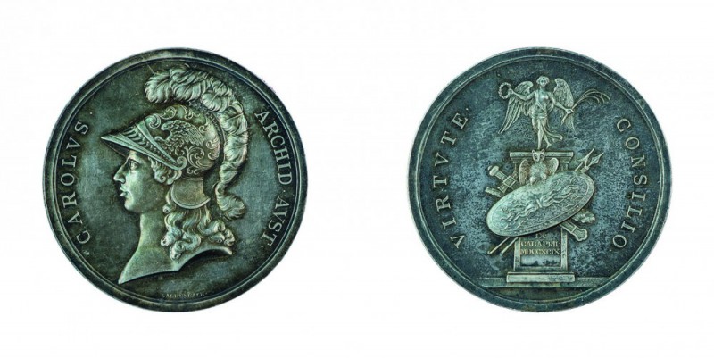Franz II./I. 1792 – 1835 
Medaglia 1799 per la vittoria di Stockach argento, in...
