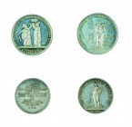 Franz II./I. 1792 – 1835 
Insieme di due medaglie 1801 per la pace di Luneville medaglia di „LOOS“ (Daniel Friedrich Loos, 1735 – 1819), argento, pic...