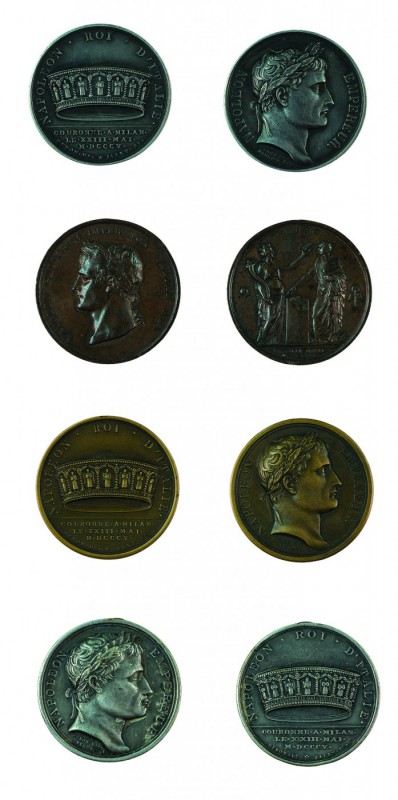 Franz II./I. 1792 – 1835 
Insieme di quattro medaglie 1805 per l’incoronazione ...