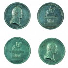 Franz II./I. 1792 – 1835 
Insieme di due medaglie 1806 per l’edificazione del monumento equestre a Giuseppe II una in argento e una in stagno, inciso...