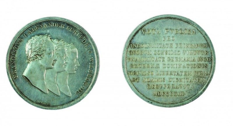 Franz II./I. 1792 – 1835 
Medaglia 1813 per l’alleanza fra Prussia, Austria e R...