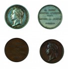 Franz II./I. 1792 – 1835 
Insieme di due medaglie 1814 per la visita dell’Imperatore alla zecca di Parigi una in argento e una in bronzo, incisori de...