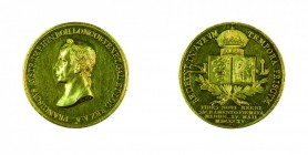 Franz II./I. 1792 – 1835 
Medaglia 1815 (di modulo medio) per la cerimonia di omaggio a Milano oro del peso di 5 Ducati (gr. 17,88), incisore del con...