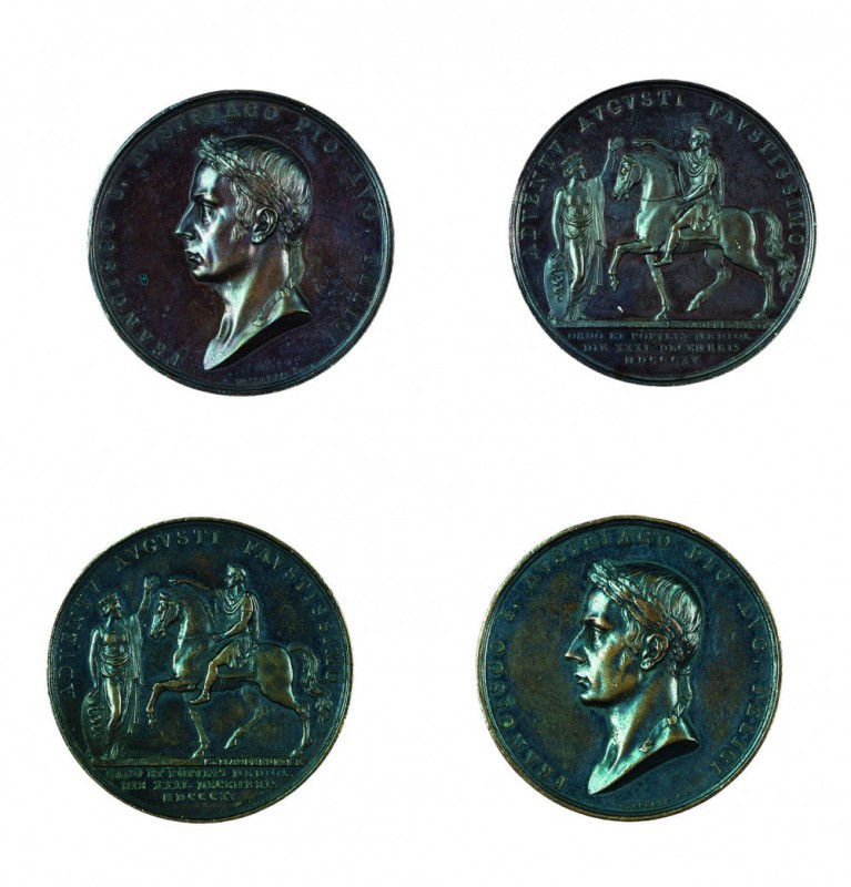 Franz II./I. 1792 – 1835 
Insieme di due medaglie 1815 per l’arrivo dell’Impera...