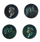 Franz II./I. 1792 – 1835 
Insieme di due medaglie 1815 per l’arrivo dell’Imperatore a Milano una in bronzo e una in bronzo di colorazione scura, inci...