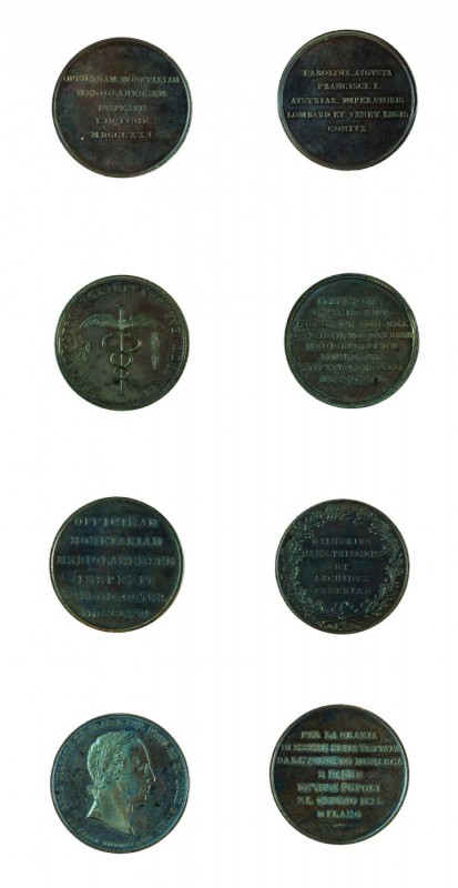 Franz II./I. 1792 – 1835 
Insieme di quattro medaglie in bronzo per la visita a...