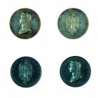 Franz II./I. 1792 – 1835 
Insieme di due medaglie 1816 per la morte dell’Imperatrice Maria Luisa Beatrice una in argento e una in bronzo, incisore de...