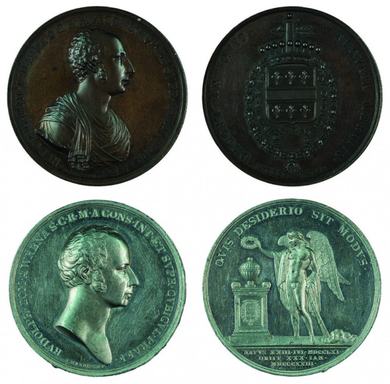 Franz II./I. 1792 – 1835 
Insieme di due medaglie relative al Conte Rudolf von ...