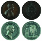 Franz II./I. 1792 – 1835 
Insieme di due medaglie relative al Conte Rudolf von Wrbna (Würben) medaglia 1817, bronzo, incisore del conio „I. HARNISCH“...