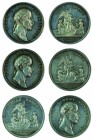 Franz II./I. 1792 – 1835 
Insieme di tre medaglie 1826, ciascuna di spessore diverso, per la guarigione dell’Imperatore argento, incisore del conio a...
