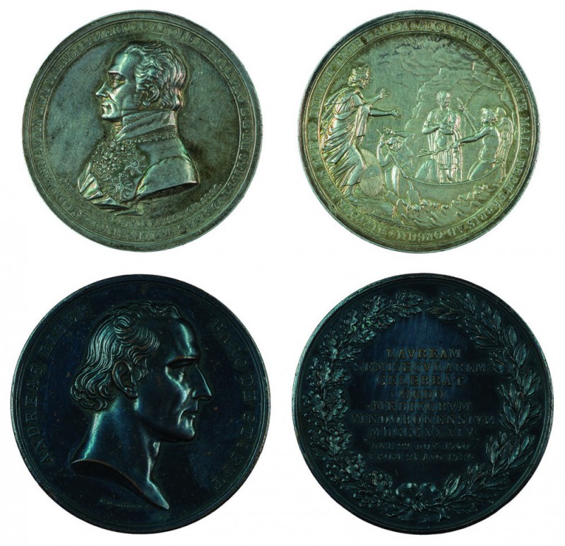 Franz II./I. 1792 – 1835 
Insieme di due medaglie per il medico personale Baron...