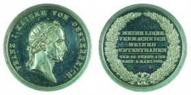 Franz II./I. 1792 – 1835 
Medaglia 1835 per la morte dell’Imperatore argento, minimi graffi altrimenti praticamente in stato zecca Medaille auf den T...