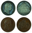 Franz II./I. 1792 – 1835 
Insieme di due medaglie 1835 per la morte dell’Imperatore una in argento e una in bronzo, incisori del conio al diritto „LO...