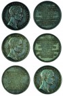 Franz II./I. 1792 – 1835 
Insieme di tre medaglie 1835 per la morte dell’Imperatore argento, incisore del conio „NEUSS“ (Johann Jakob Neuss, 1770 - 1...