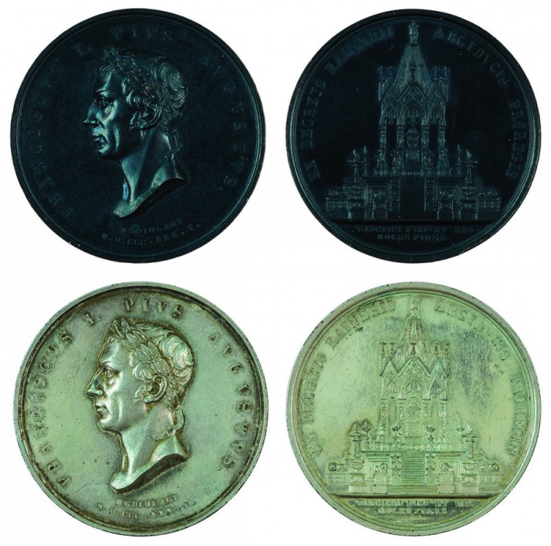Franz II./I. 1792 – 1835 
Insieme di due medaglie 1835 per la cerimonia di comm...