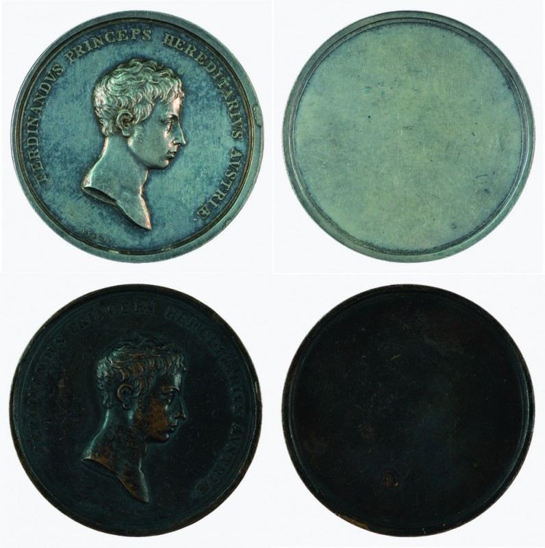 Ferdinand I 1830 - 1848
Insieme di due medaglie ritratto senza data (1815) come...