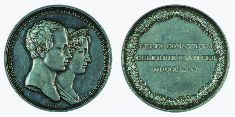 Ferdinand I 1830 - 1848
Medaglia 1831 per il matrimonio con la Principessa Mari...