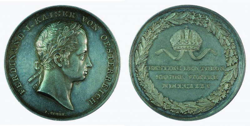 Ferdinand I 1830 - 1848
Medaglia 1835 per l’avvento al trono argento, incisore ...