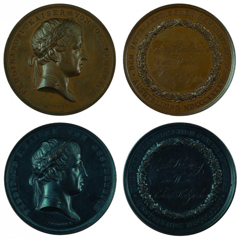 Ferdinand I 1830 - 1848
Insieme di due medaglie premio in bronzo Esposizione di...