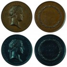 Ferdinand I 1830 - 1848
Insieme di due medaglie premio in bronzo Esposizione di Arti e Mestieri di Vienna 1835, bronzo, incisore del conio „I. D. BOE...