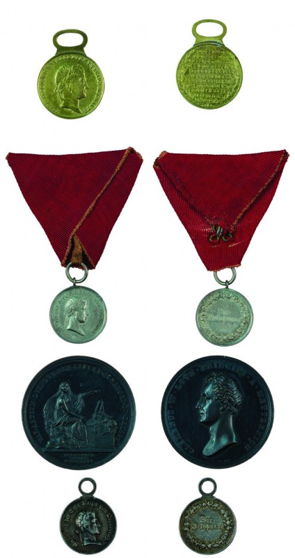 Ferdinand I 1830 - 1848
Insieme di quattro medaglie scolastiche o accademiche A...