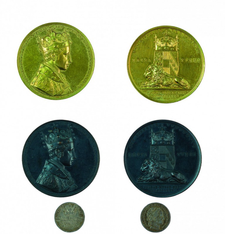 Ferdinand I 1830 - 1848
Insieme di tre medaglie/gettoni 1836 per l’incoronazion...