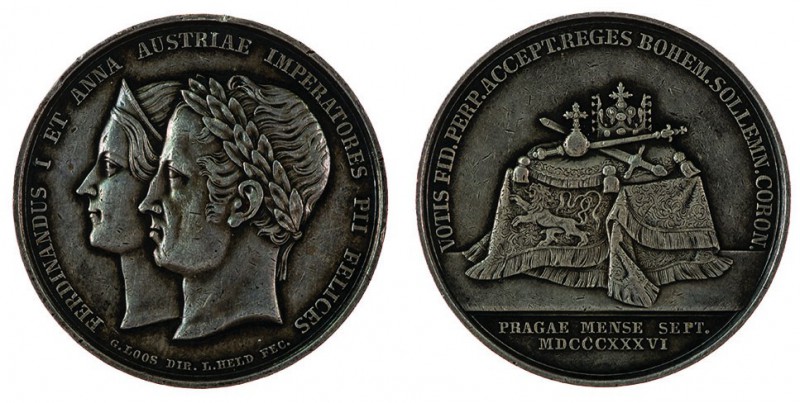 Ferdinand I 1830 - 1848
Medaglia 1836 per l’incoronazione di Boemia della coppi...