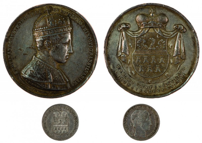 Ferdinand I 1830 - 1848
Insieme di una medaglia e un gettone 1837 per la cerimo...