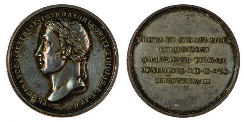 Ferdinand I 1830 - 1848
Medaglia 1838 per la cerimonia di omaggio del Tirolo a ...