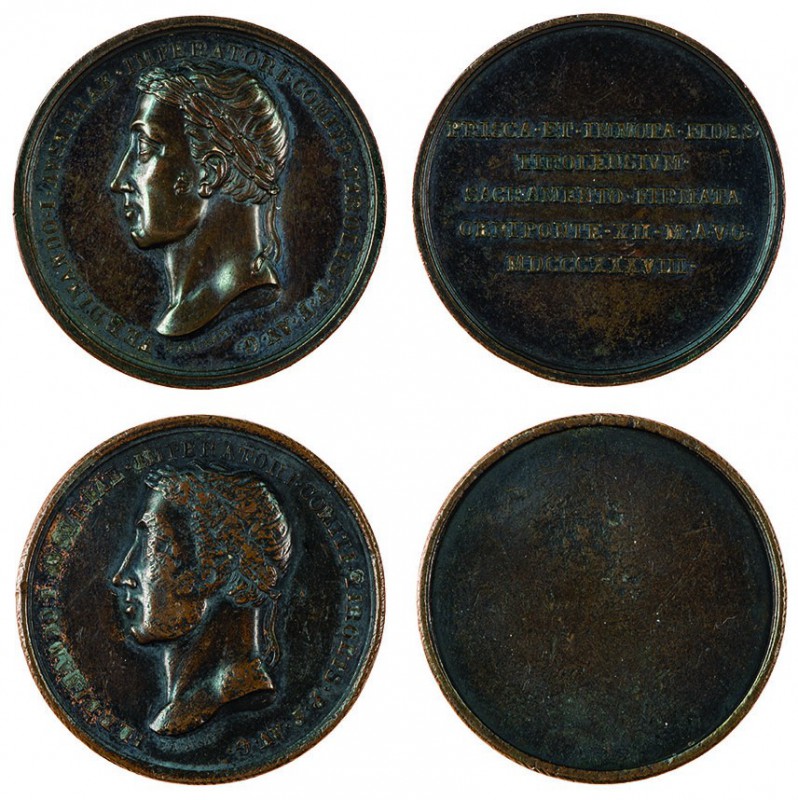 Ferdinand I 1830 - 1848
Insieme di due medaglie 1838 per la cerimonia di omaggi...