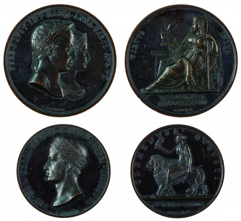 Ferdinand I 1830 - 1848
Insieme di due medaglie 1838 relative a Milano medaglia...