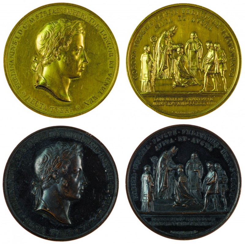 Ferdinand I 1830 - 1848
Insieme di due medaglie 1838 per l’incoronazione come R...