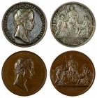 Ferdinand I 1830 - 1848
Insieme di due medaglie 1838 per l’incoronazione come Re del Lombardo-Veneto a Milano una in argento e una in bronzo, incisor...