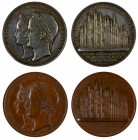 Ferdinand I 1830 - 1848
Insieme di due medaglie 1838 per l’incoronazione come Re del Lombardo-Veneto a Milano una in argento e una in bronzo, incisor...