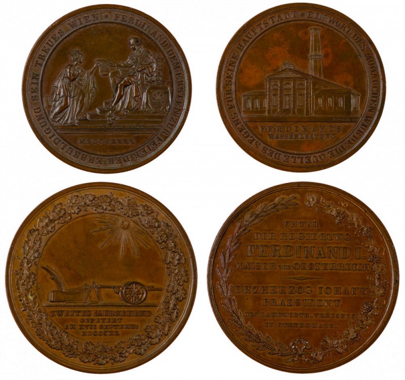 Ferdinand I 1830 - 1848
Insieme di due medaglie 1840 medaglia per la cerimonia ...